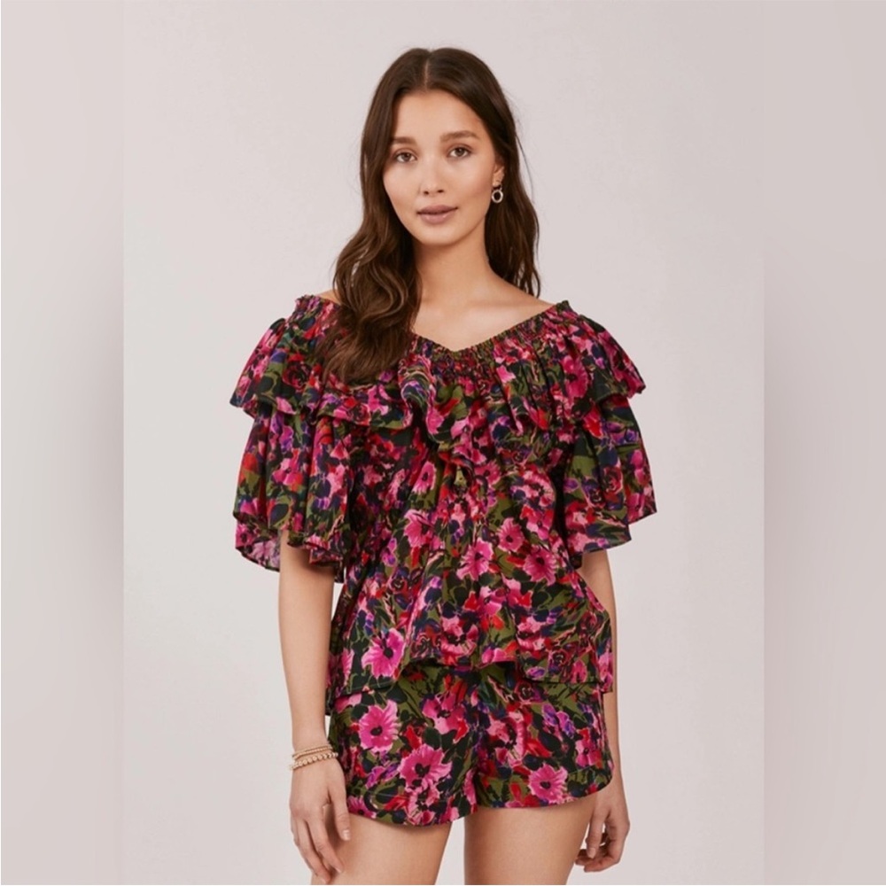 Something Navy Bowie Floral Shirt and Short Set
